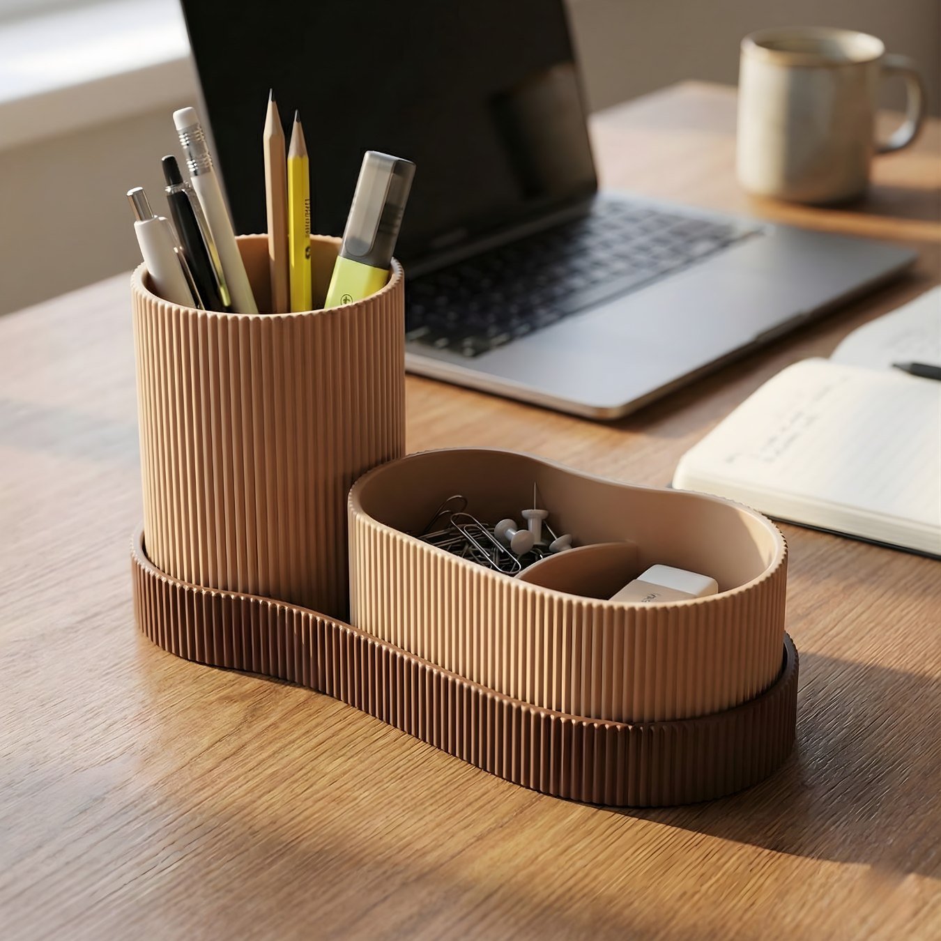 Modularer Schreibtisch-Organizer mit Stiftehalter und Ablage