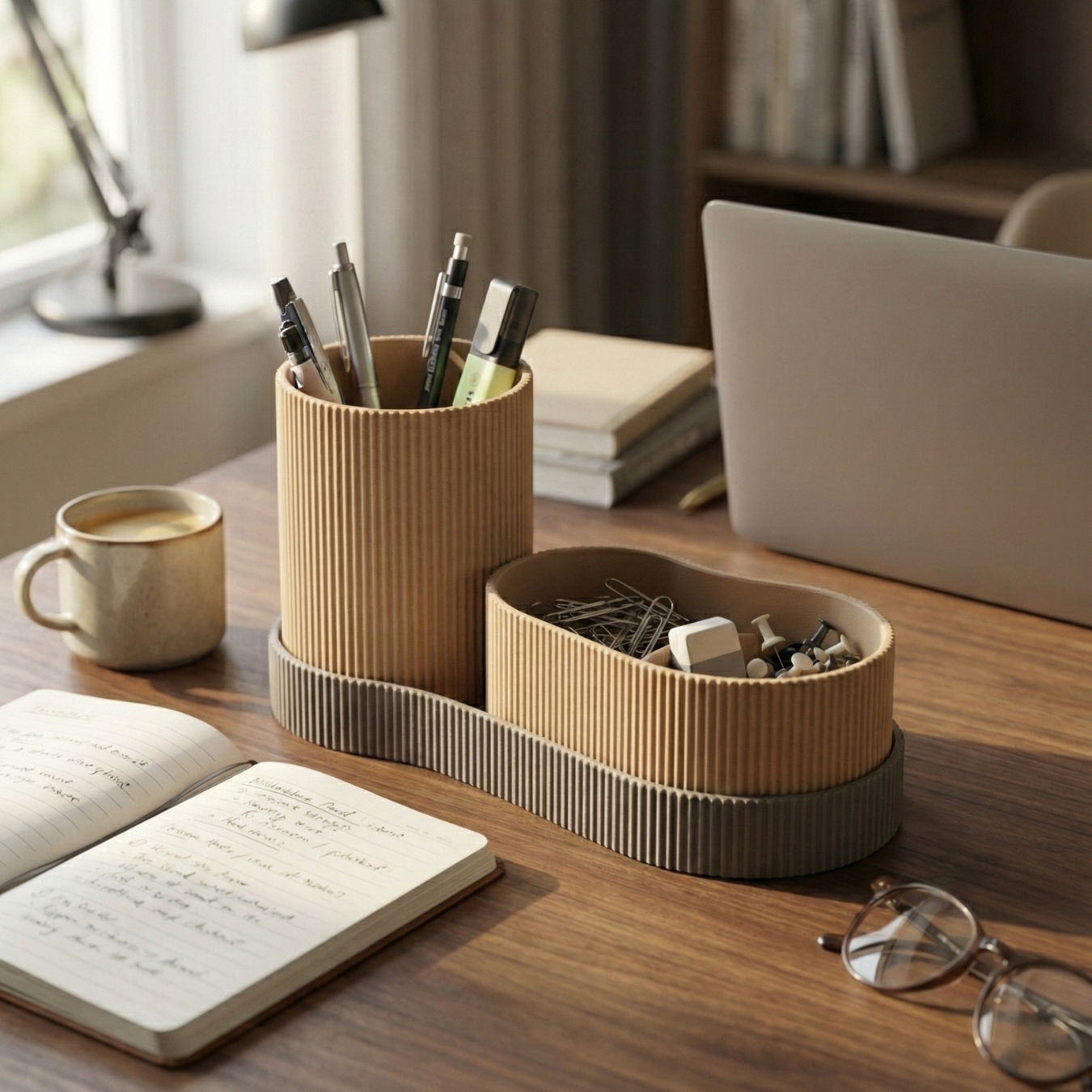 Modularer Schreibtisch-Organizer mit Stiftehalter und Ablage