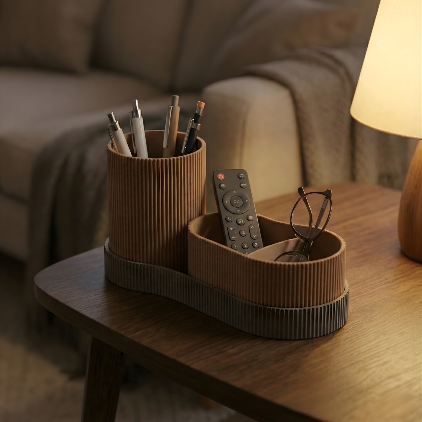 Modularer Schreibtisch-Organizer mit Stiftehalter und Ablage