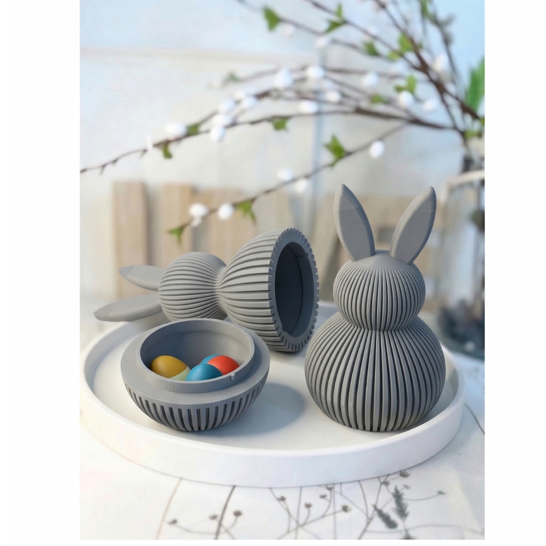 Minimalistischer Osterhasen-Behälter mit Deckel