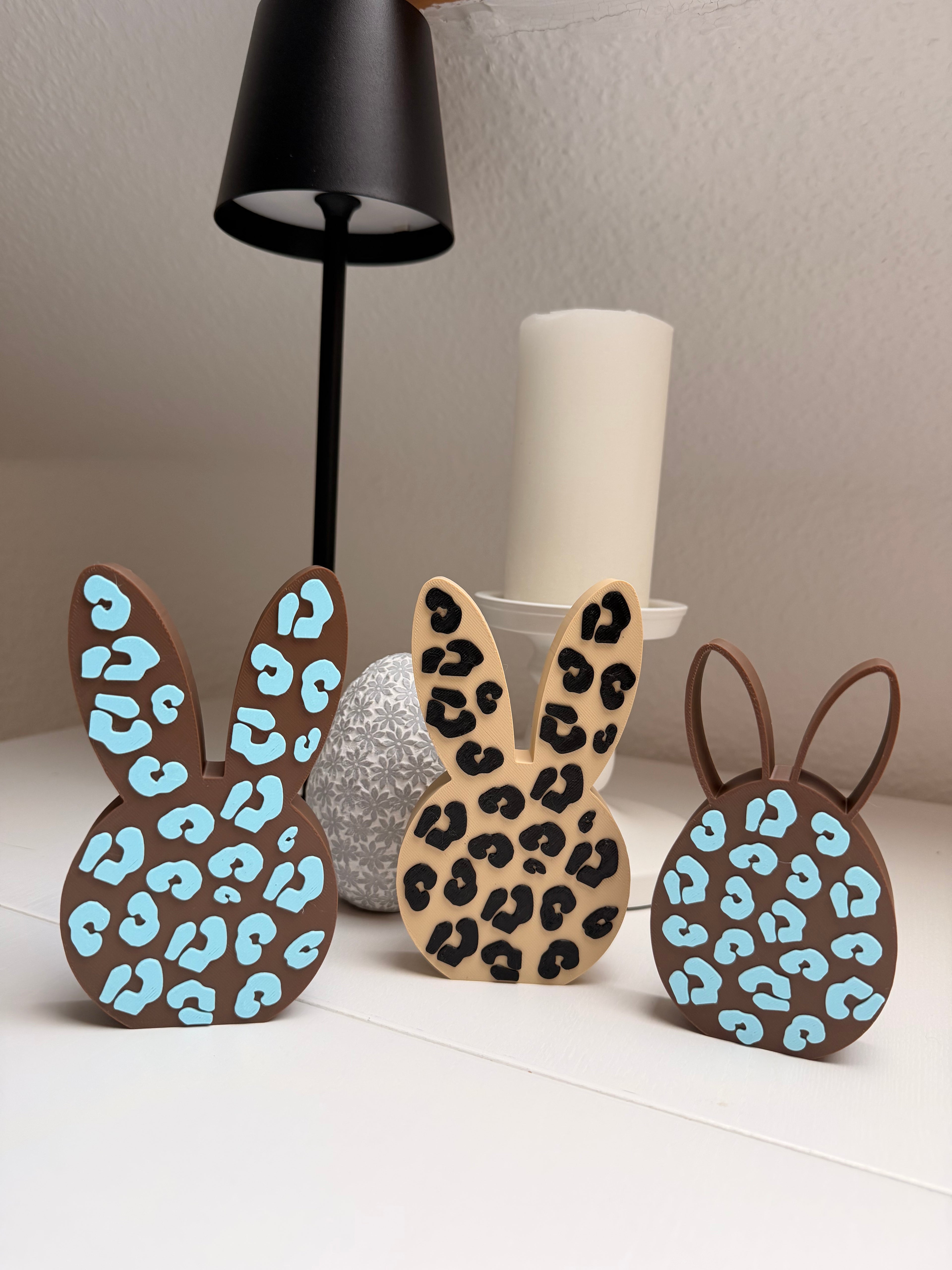 Minimalistischer Deko-Hase im Leo-Design - 2er Set