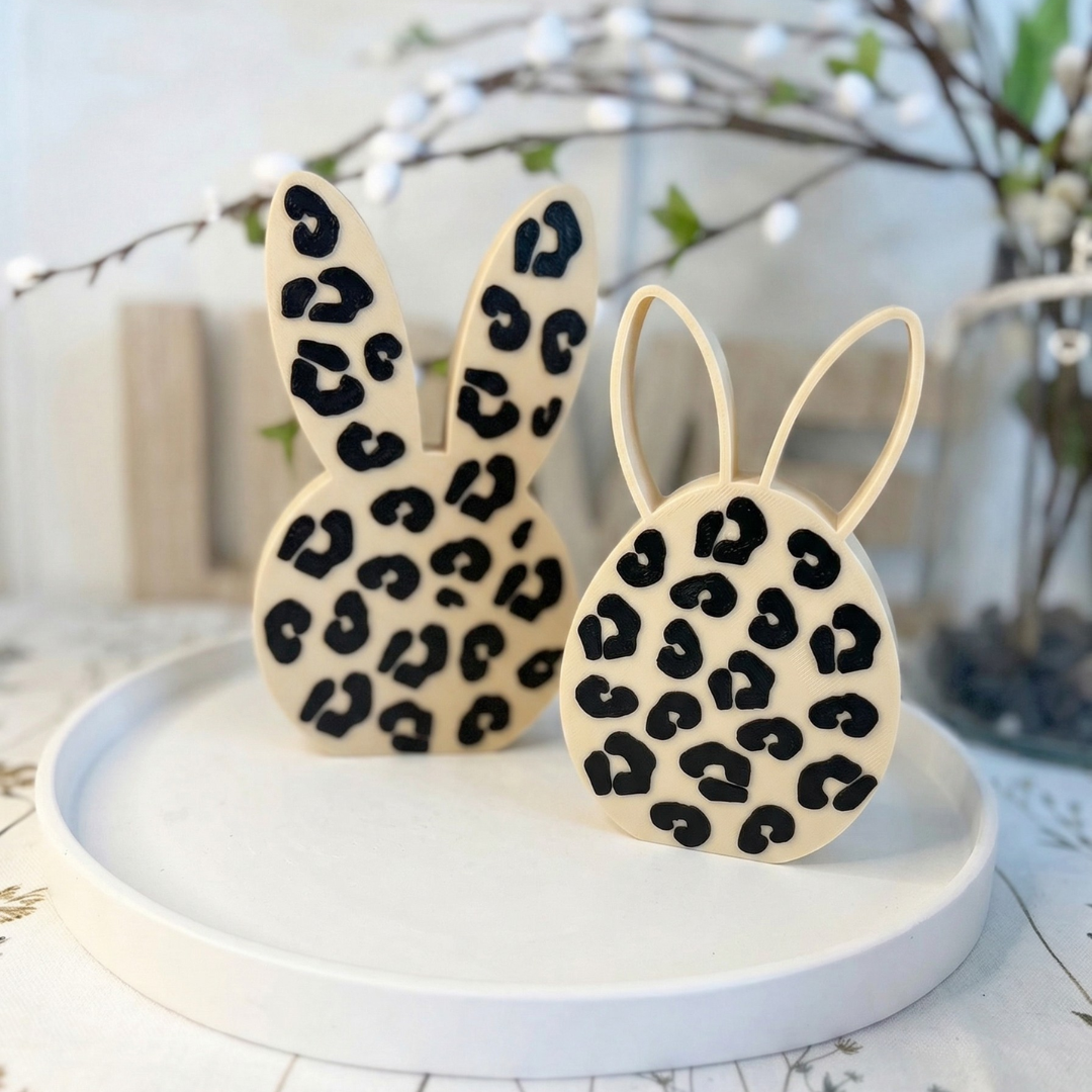 Minimalistischer Deko-Hase im Leo-Design - 2er Set
