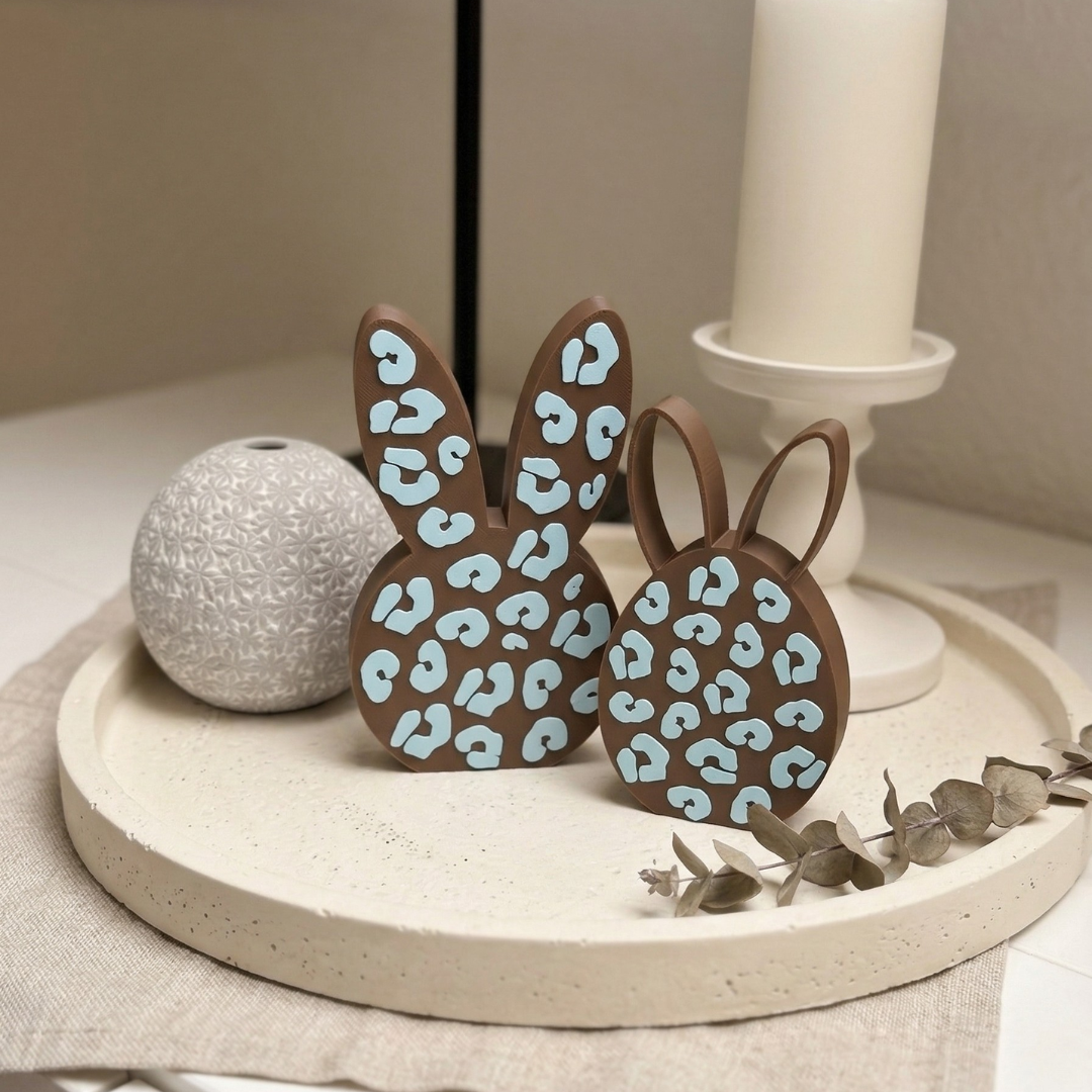 Minimalistischer Deko-Hase im Leo-Design - 2er Set