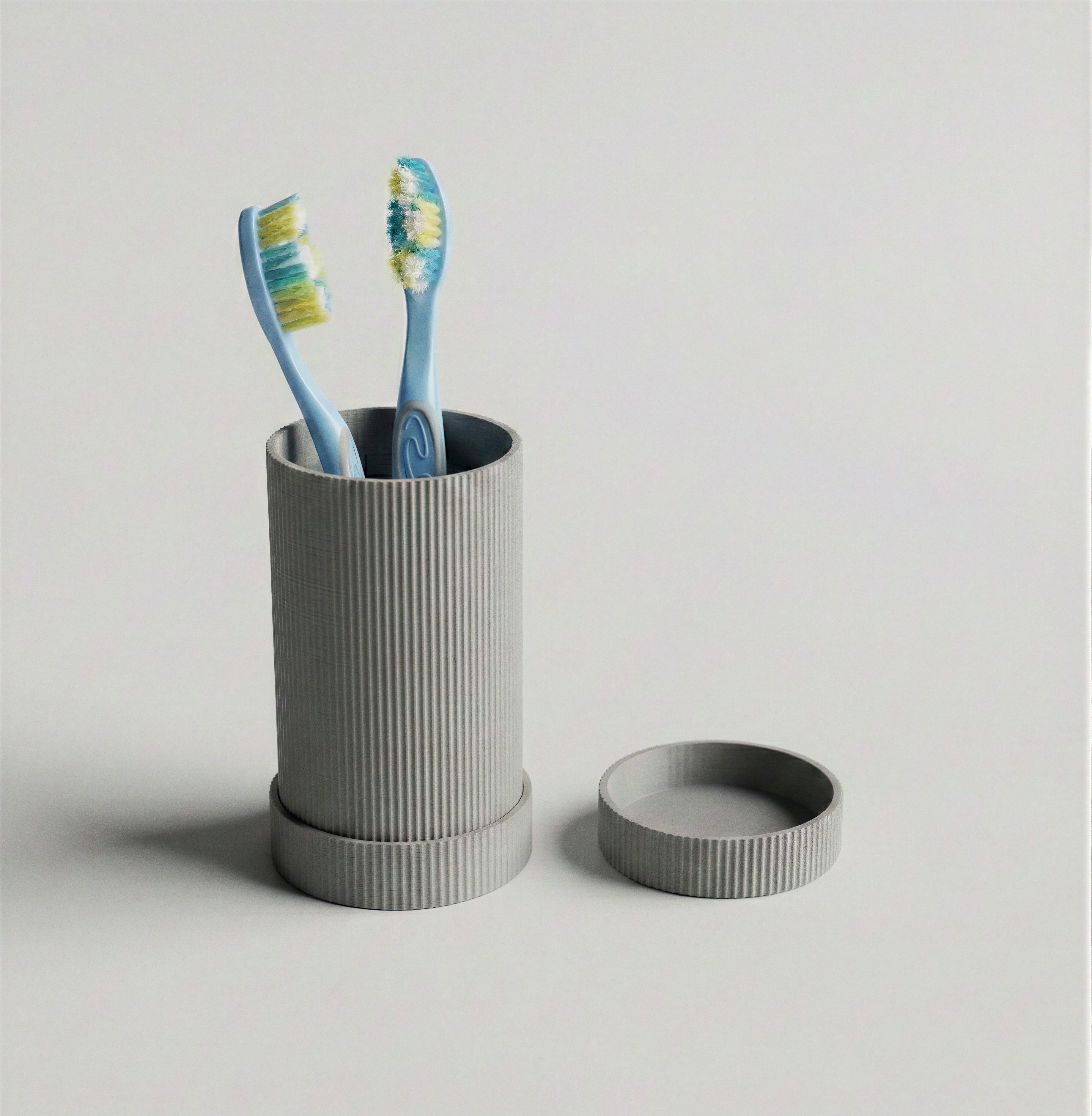 Zahnbürstenhalter – zylindrischer Bad-Organizer mit Abdeckung