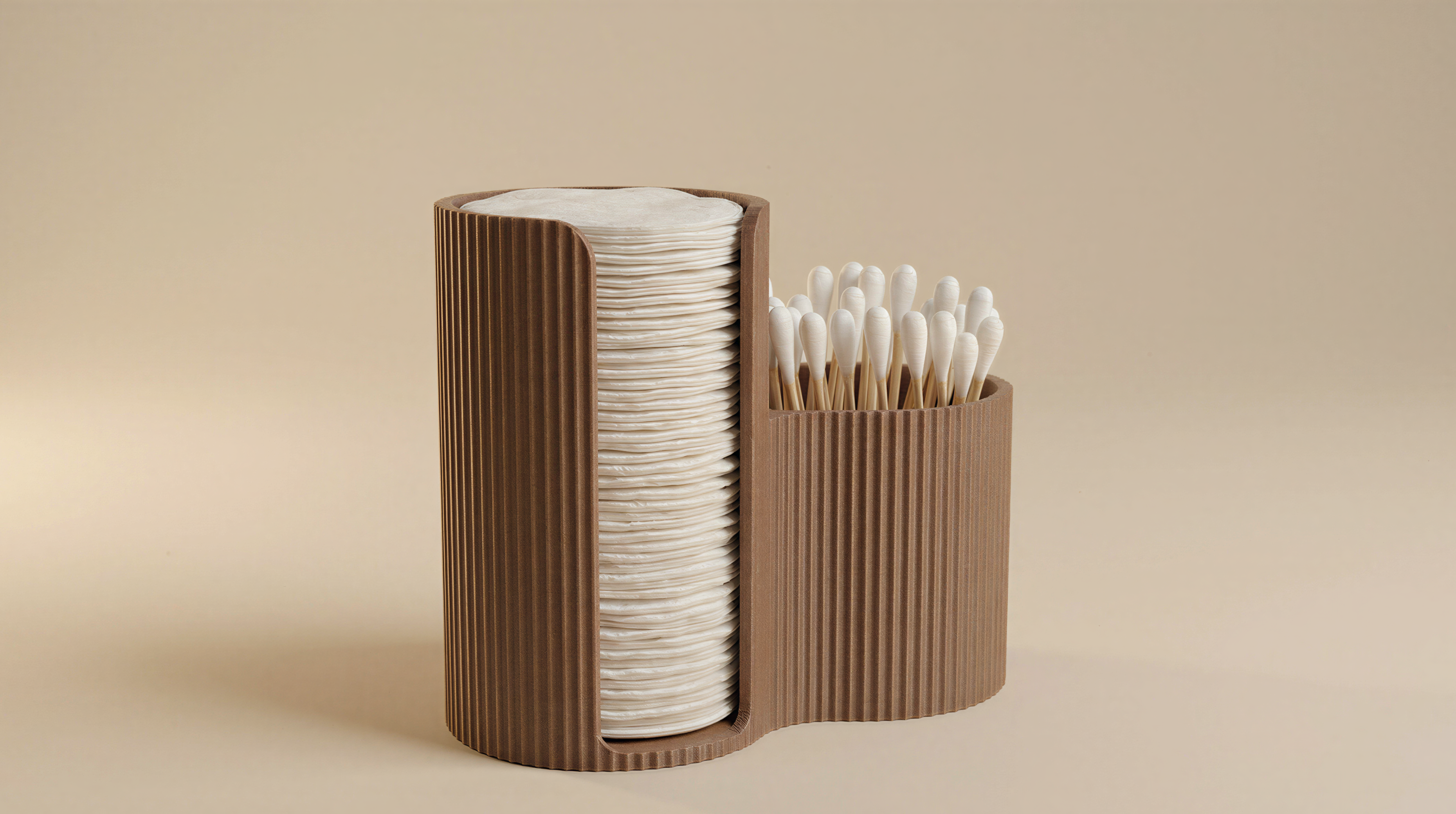 Bad-Organizer für Wattepads und Wattestäbchen – geriffelter Aufbewahrungshalter