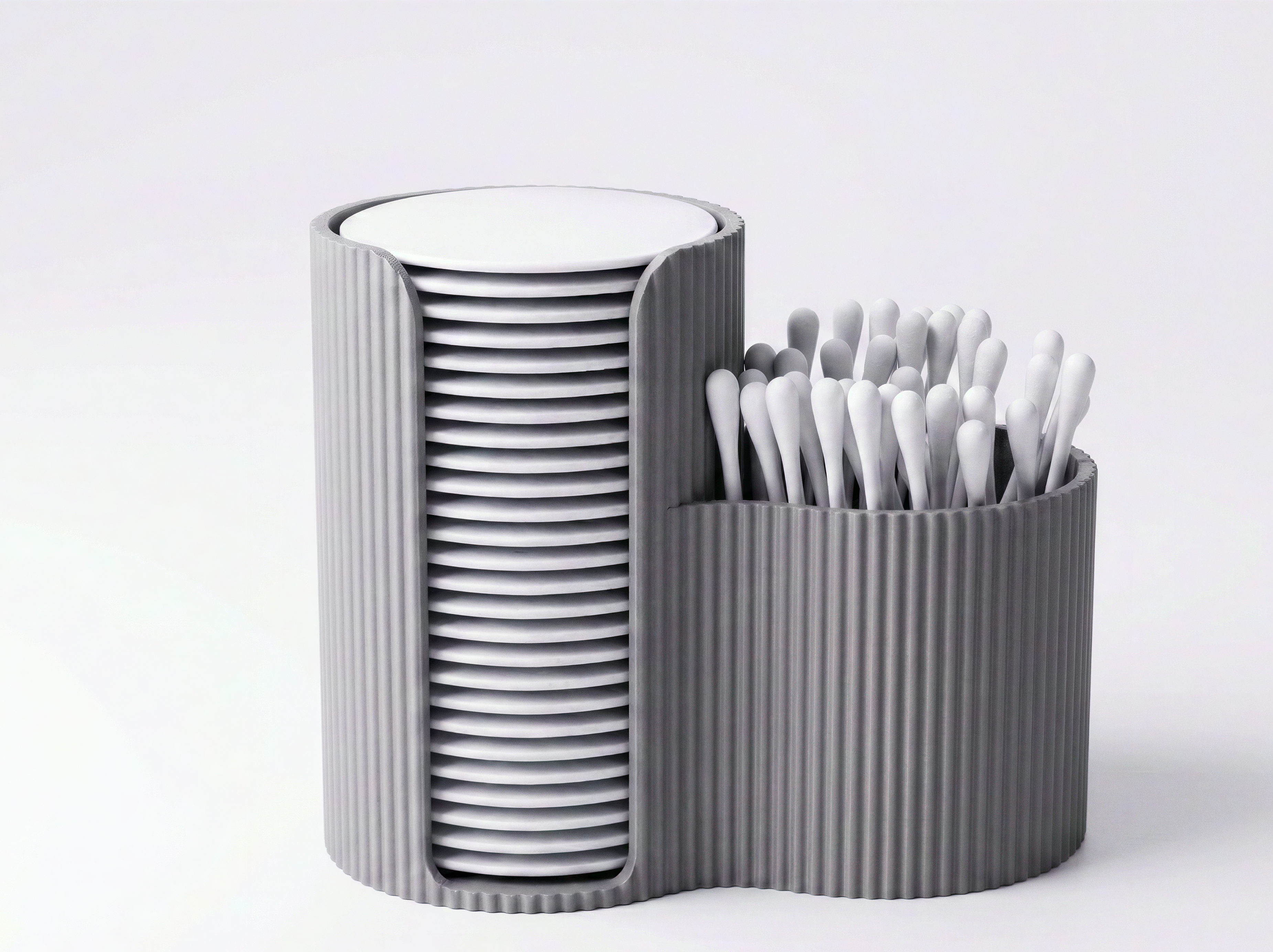 Bad-Organizer für Wattepads und Wattestäbchen – geriffelter Aufbewahrungshalter
