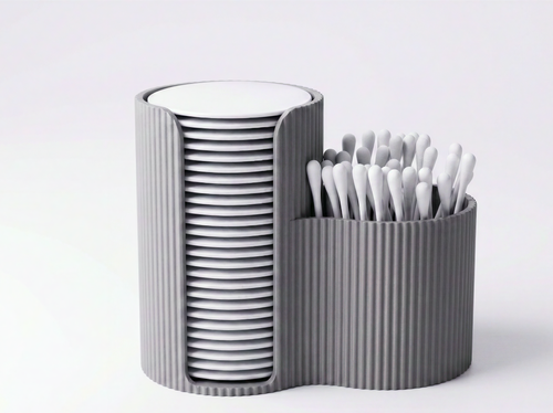 Bad-Organizer für Wattepads und Wattestäbchen – geriffelter Aufbewahrungshalter